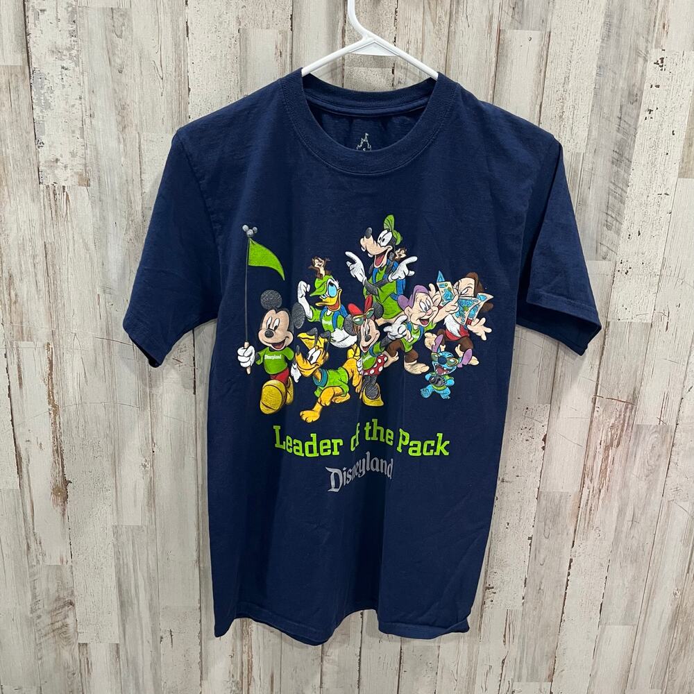 Walt Disney World Leader of the Pack Mickey & Friends Navy Blue Adult S T-Shirt